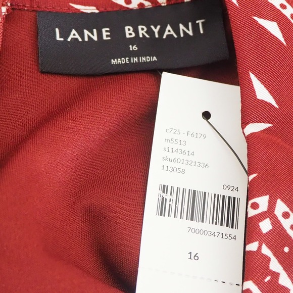 Lane Bryant Burgundy Floral Print Maxi Dress Flutter Sleeve Mock Neck Size 16 - Picture 6 of 13